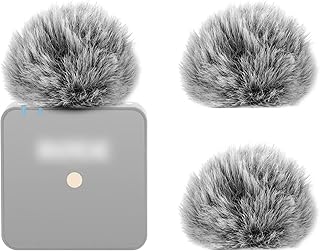 Geekria for Creators Furry Windscreen Compatible with RODE Wireless GO, Mic DeadCat Wind Cover Muff, Windbuster, Windjammer, Fluff Cover Windshield (Grey / 3 Pack)
