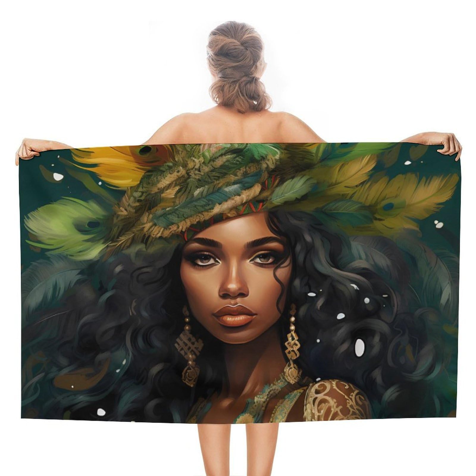 CGSBNGHA African American Women Beach Towels Soft Bathroom Bath Pool Swim Towels for Women Men