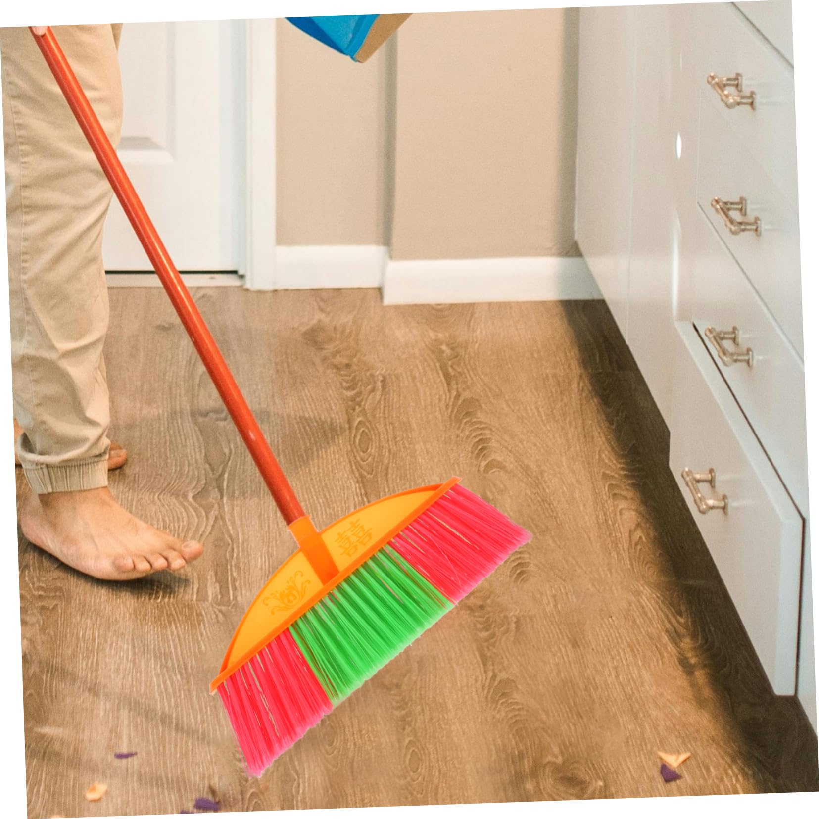 UTHCLO Refill Sweeper Head Broom for Hardwood Floors Flexible Bristles Cleaning Broom Head