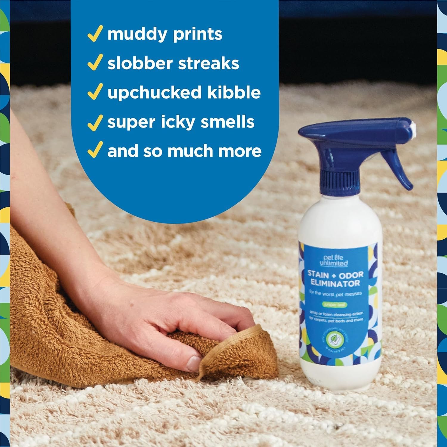 Pet Life Unlimited Carpet Refresher Powder, Carpet Deodorizer Powder Pet Safe & Foaming Stain + Odor Eliminator Spray for Pet Homes Bundle - Two-Way Spray Applicator, Made in the USA image 5