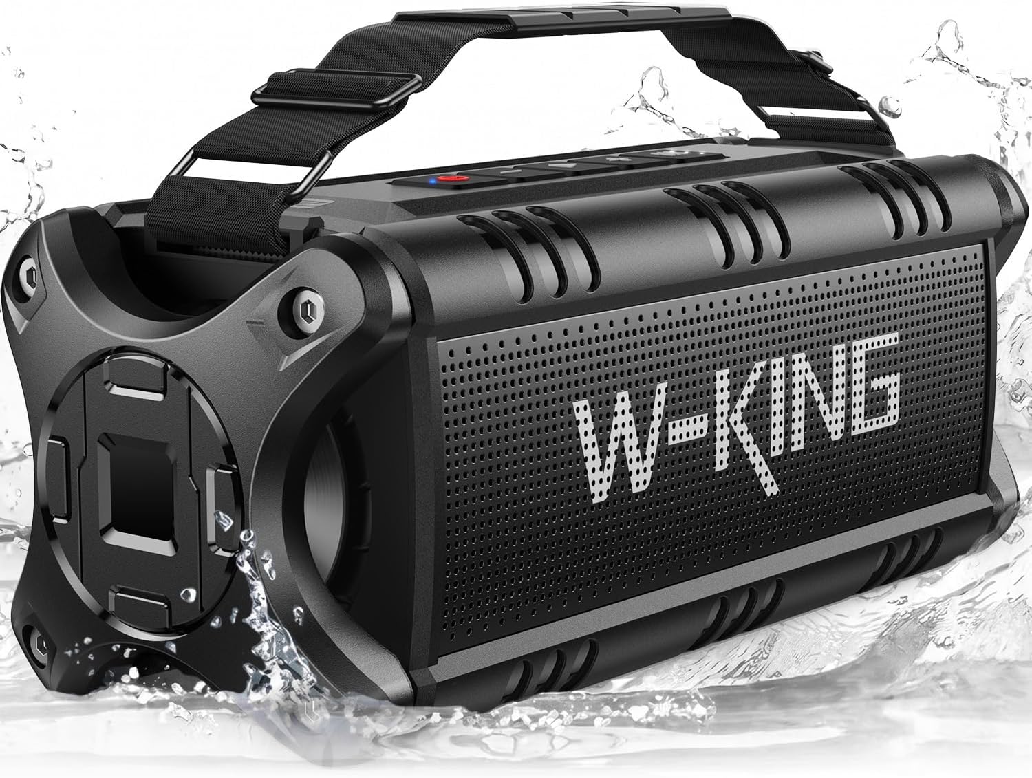 W-KING 50W(90Wピーク)Bluetooth スピーカー、IPX6 防水ポータブルスピーカー、ワイヤレススピーカー 重低音、【40時間連続再生/強化された低音(イコライザー)/2台ペアリング/パワーバンク/Bluetooth 5.0/マイク内蔵/TFカード対応/AUX/NFC