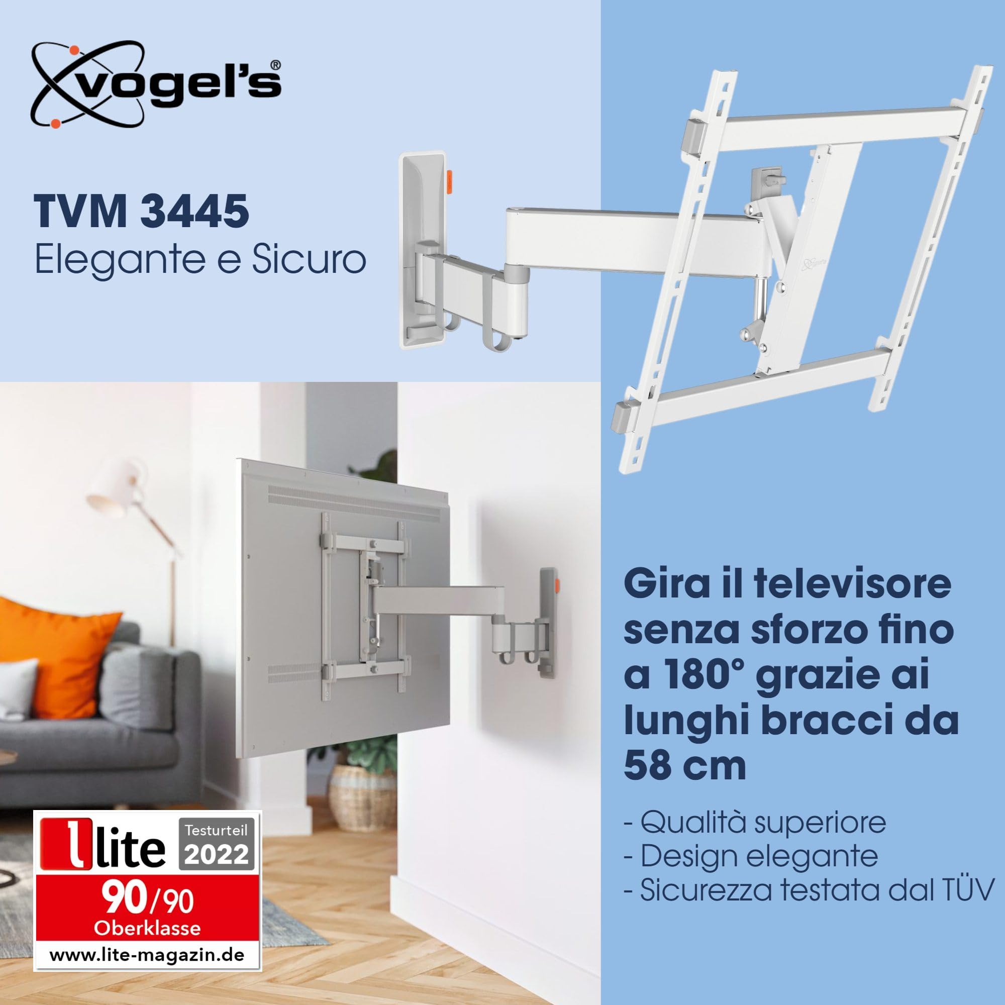 Supporto TV Orientabile 180° Vogel's TVM 3445 - Dettaglio