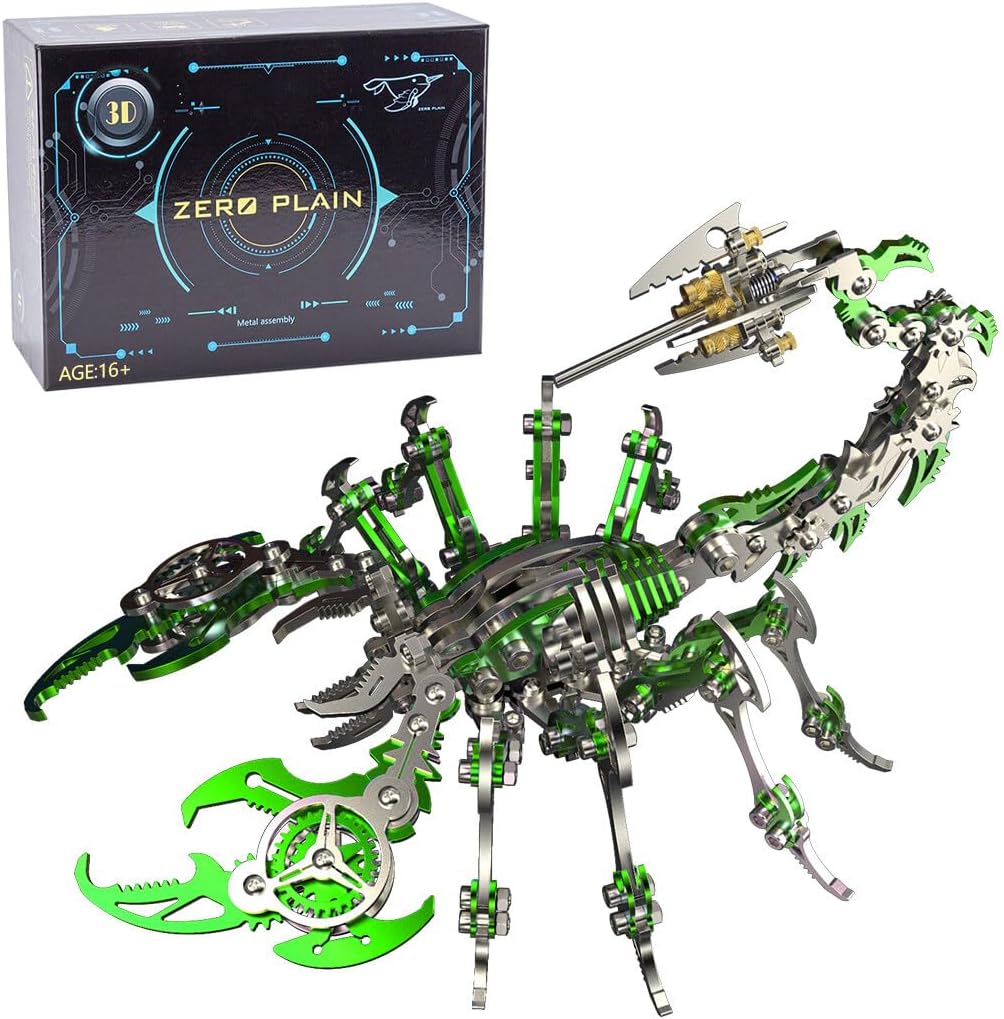 Rompecabezas de metal 3D de escorpión para adultos, kits mecánicos de metal 3D de escorpión, adornos de regalo para sala de estar, colección de