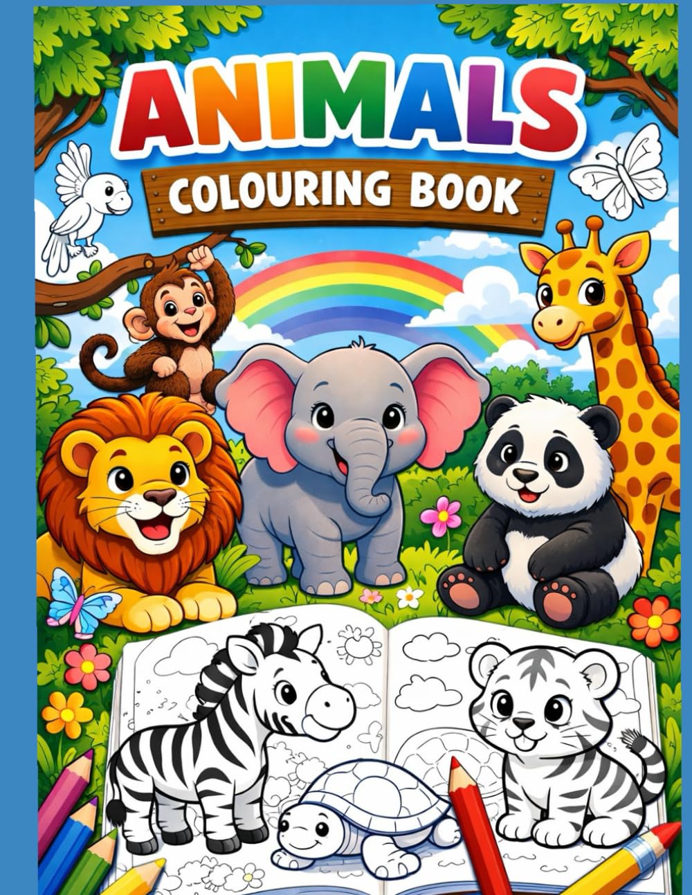 World of animals Colouring Book for toddlers, fun colouring, big pictures , ages 1 - 3