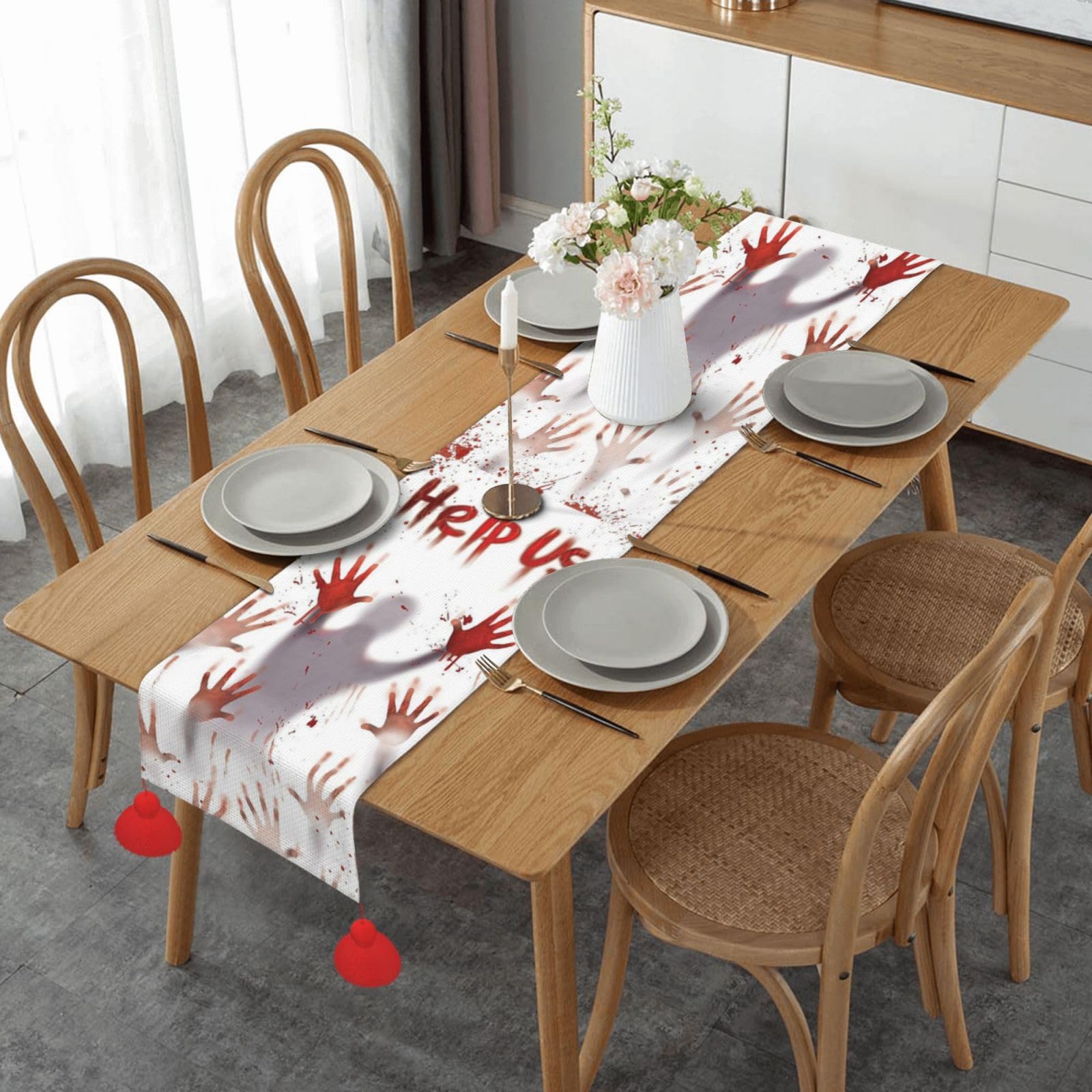 Chemin de table de Noël anti-rayures pour sublimer vos repas de fête facilement