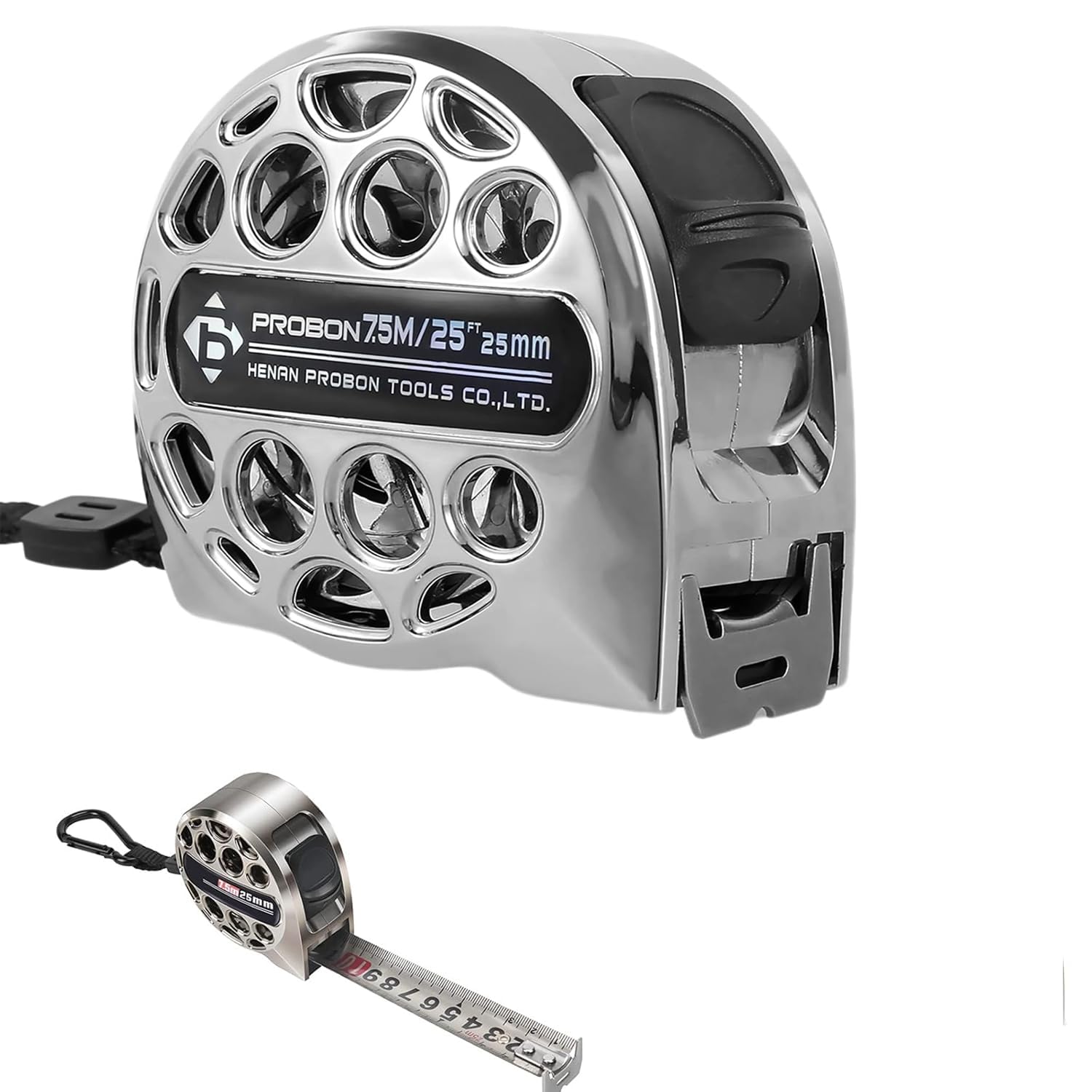 7.5m/25ft Stainless Steel Tape Measure, Retractable Hollow Measuring Tape,Waterproof Tape Measure,Thickening Anti-Cutting Metal Measure Tape for