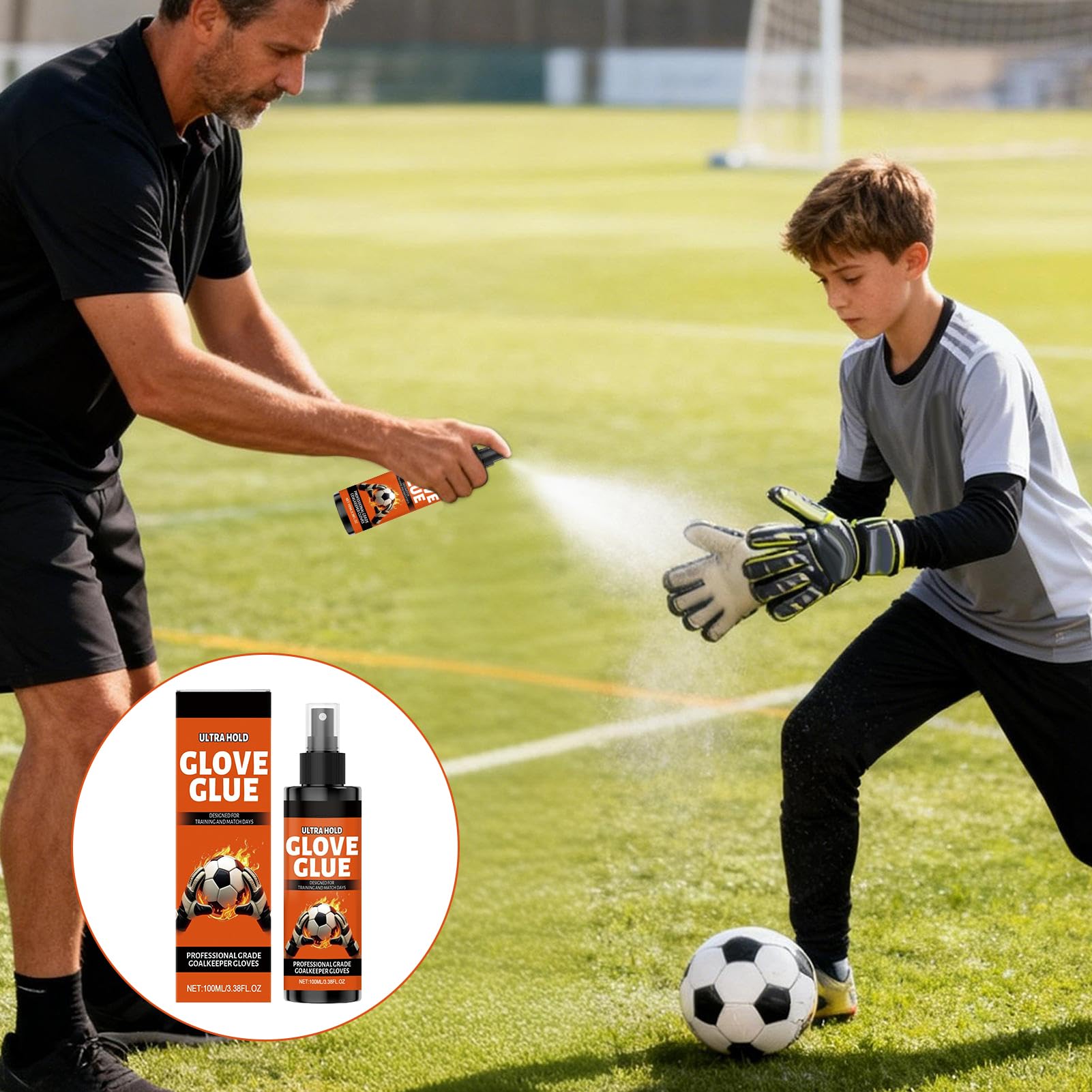 Spray Adhérent pour Gants de Football - Accessoire Sportif Antidérapant et Séchage Rapide | Spray 100ml pour Gants Performance,pour Football Basketball Baseball Boxe Escalade et Sport en