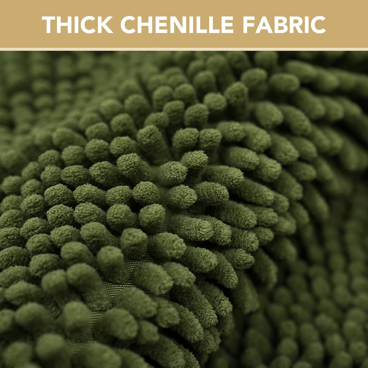 H.VERSAILTEX Dog Door Mat for Muddy Paws Absorbent Dirt Trapper Non Slip Quick Dry Washable Chenille Mats for Dogs Entry Rug for Indoor Outdoor (Green 24" x 36")