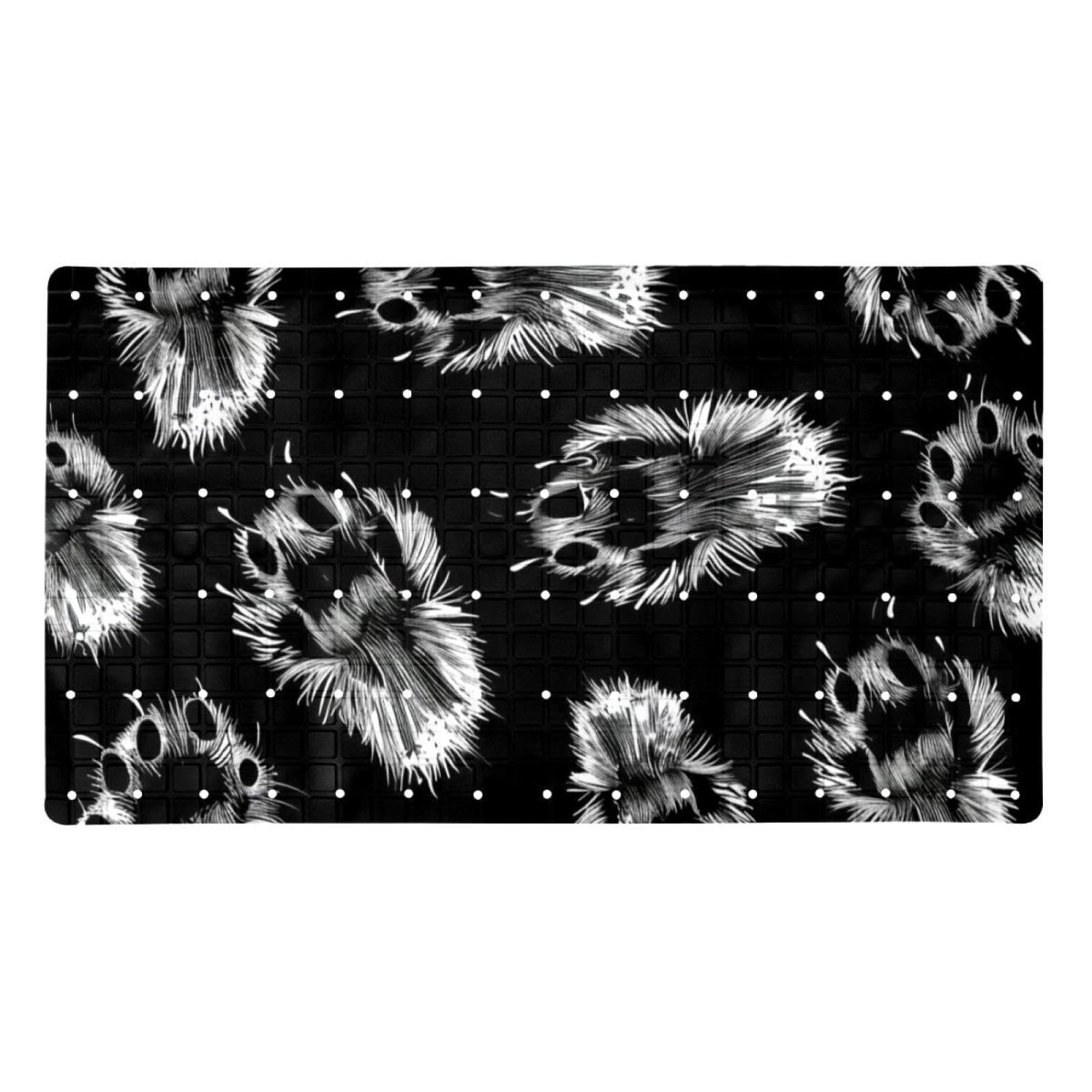 Tapis de bain antidérapant noir de qualité supérieure au design extra long élégant