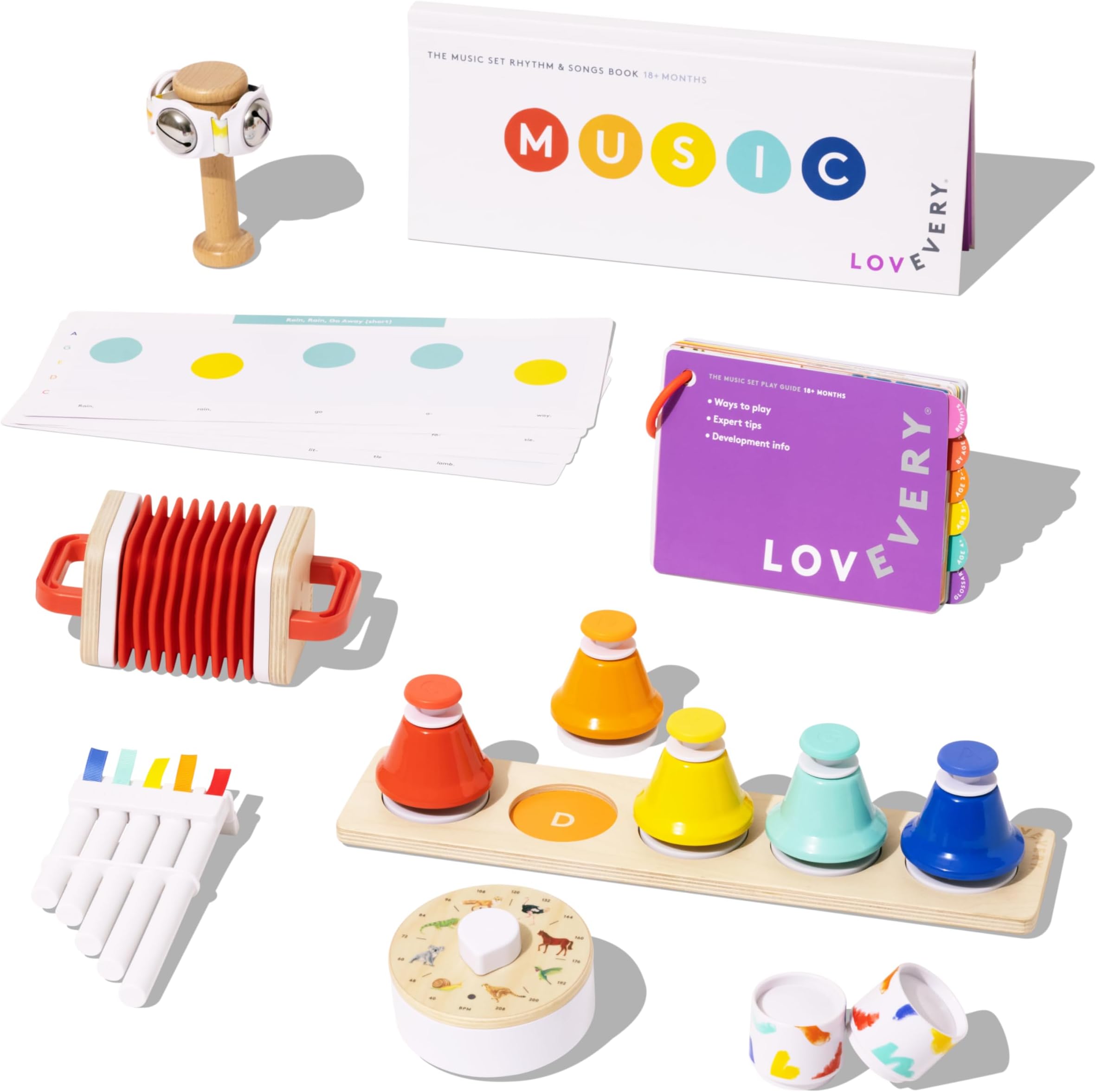 The Music Set | 6 Musical Instruments and Rhythm & Songs Book, Preschool Education and Montessori Early Learning Musical Toy, Ages 18 Months to 4+ Years