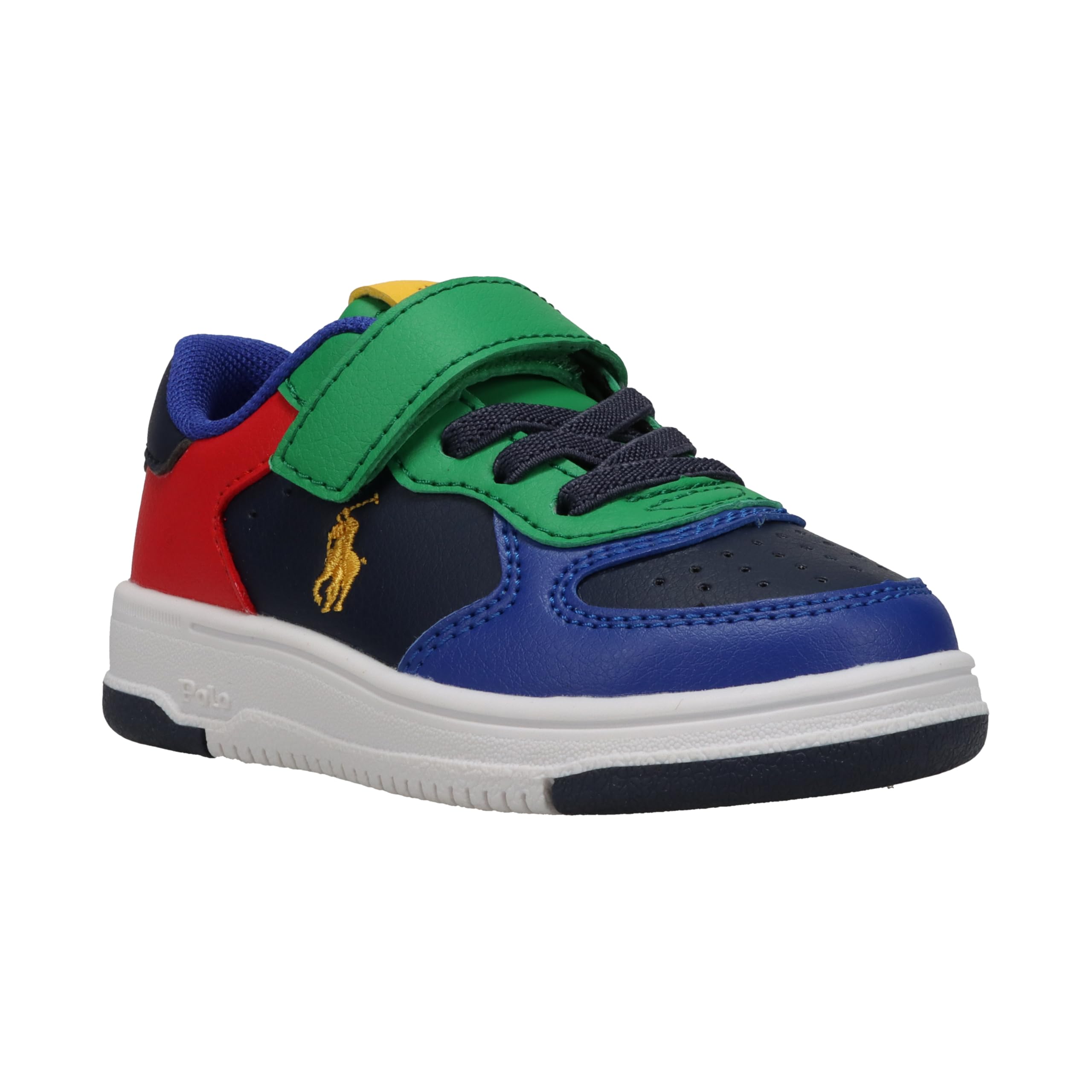 POLO RALPH LAUREN Kids MASTERSCOURT PS Toddler Navy/Multi M040 Sneaker, 4 US Unisex