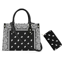 WomenS Pu Leather Handbag With Wallet 2 Piece Set Bandana Printed WomenS Shoulder Bag Crossbody Bag