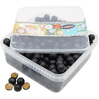 Deine Naschbox Salmiak Liquorice Rondos 1 kg Snack Box XL Bulk Pack for Party Candy Bar & as a Gift - Crisp Balls with Salmiac Paste