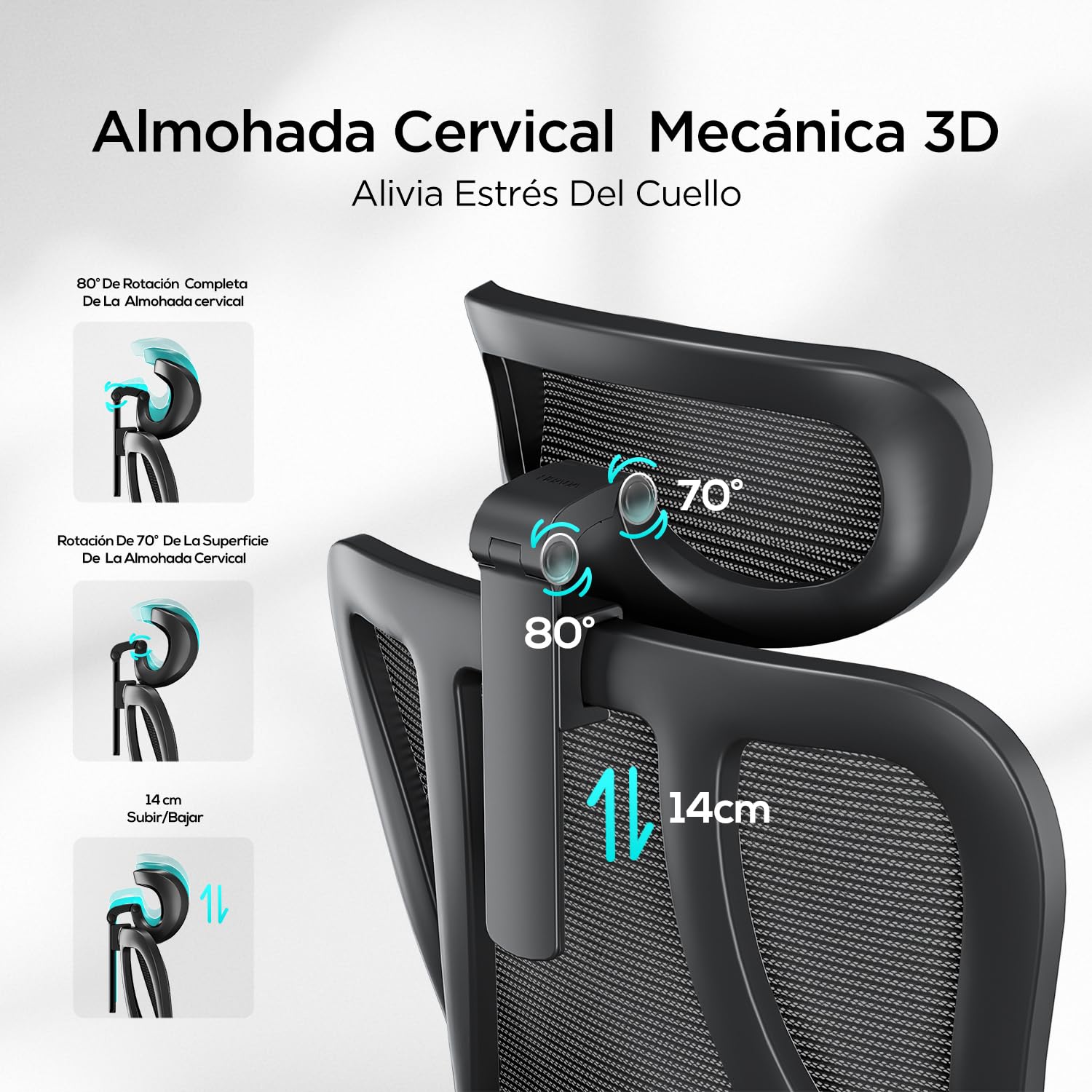 Hbada P3 Silla Ergonomica Escritorio, Silla Oficina Soporte Lumbar, Silla de Ordenador reclinable de ángulo Grande, Respaldo de Malla elástica, Negra