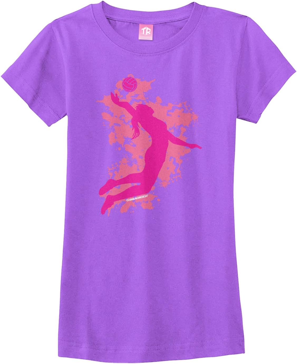 Threadrock Big Girls' Volleyball Player Fitted T-Shirt