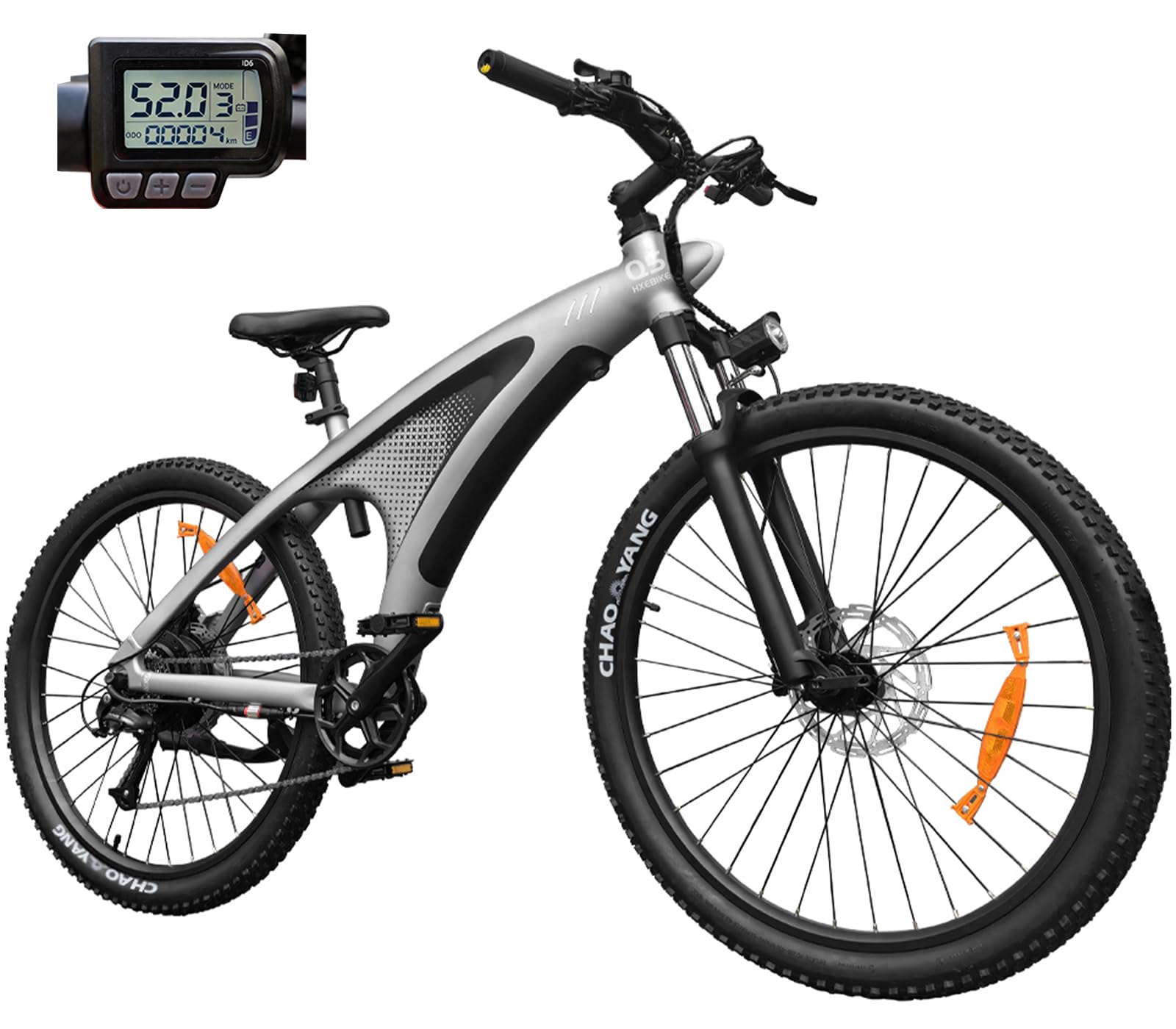 HX Q5 Shark Bicicleta Eléctrica Adulto de Montaña, 27.5" Bicicleta Eléctrica Urbana, Motor 85 NM,13/20 Ah, Autonomía 40-220 km, Suspensión Ajustable y Frenos de Disco Hidráulicos Ebike