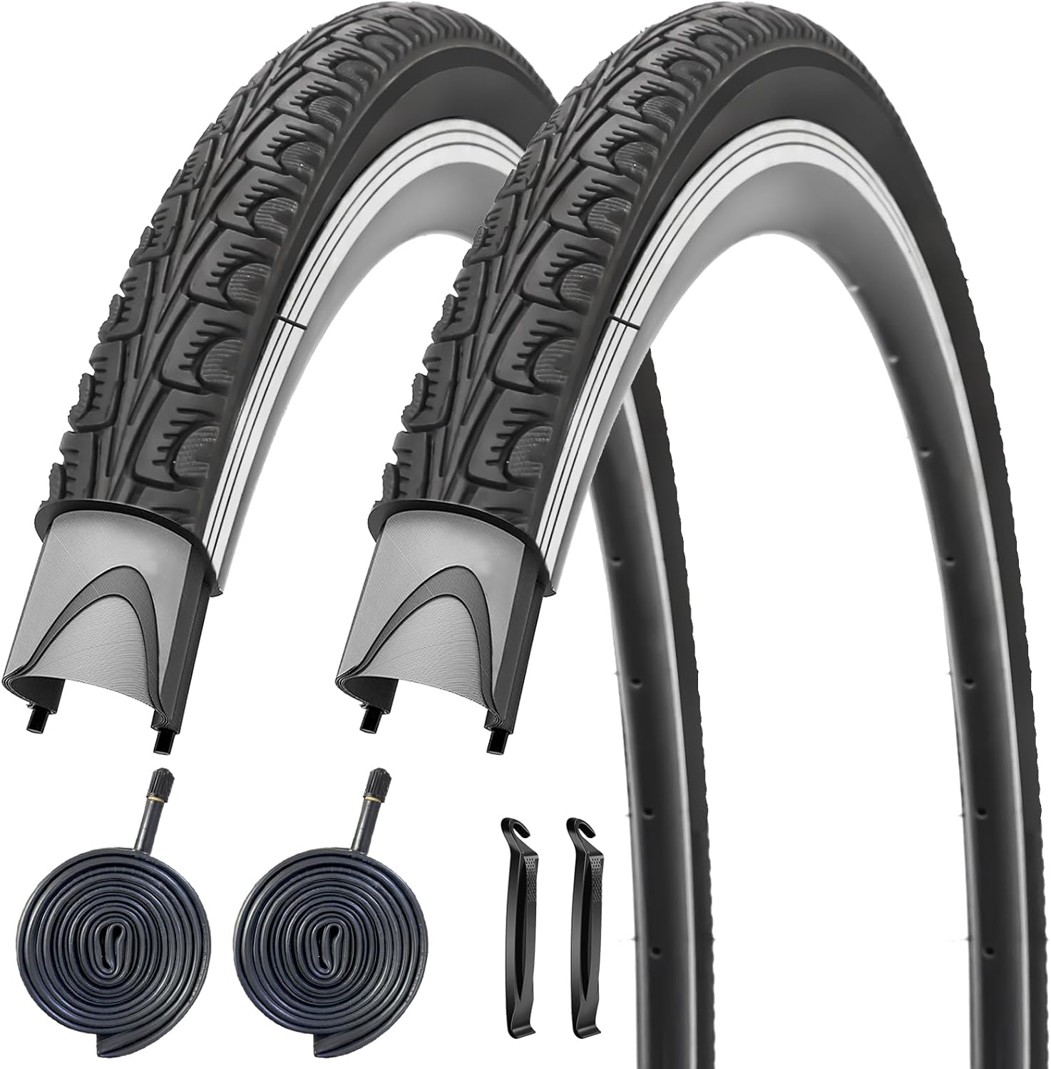 SIMEIQI 700x35C Bike Tire Foldable Replacement Tires with or Without Bike Tubes and Tire Levers for Road Bicycle
