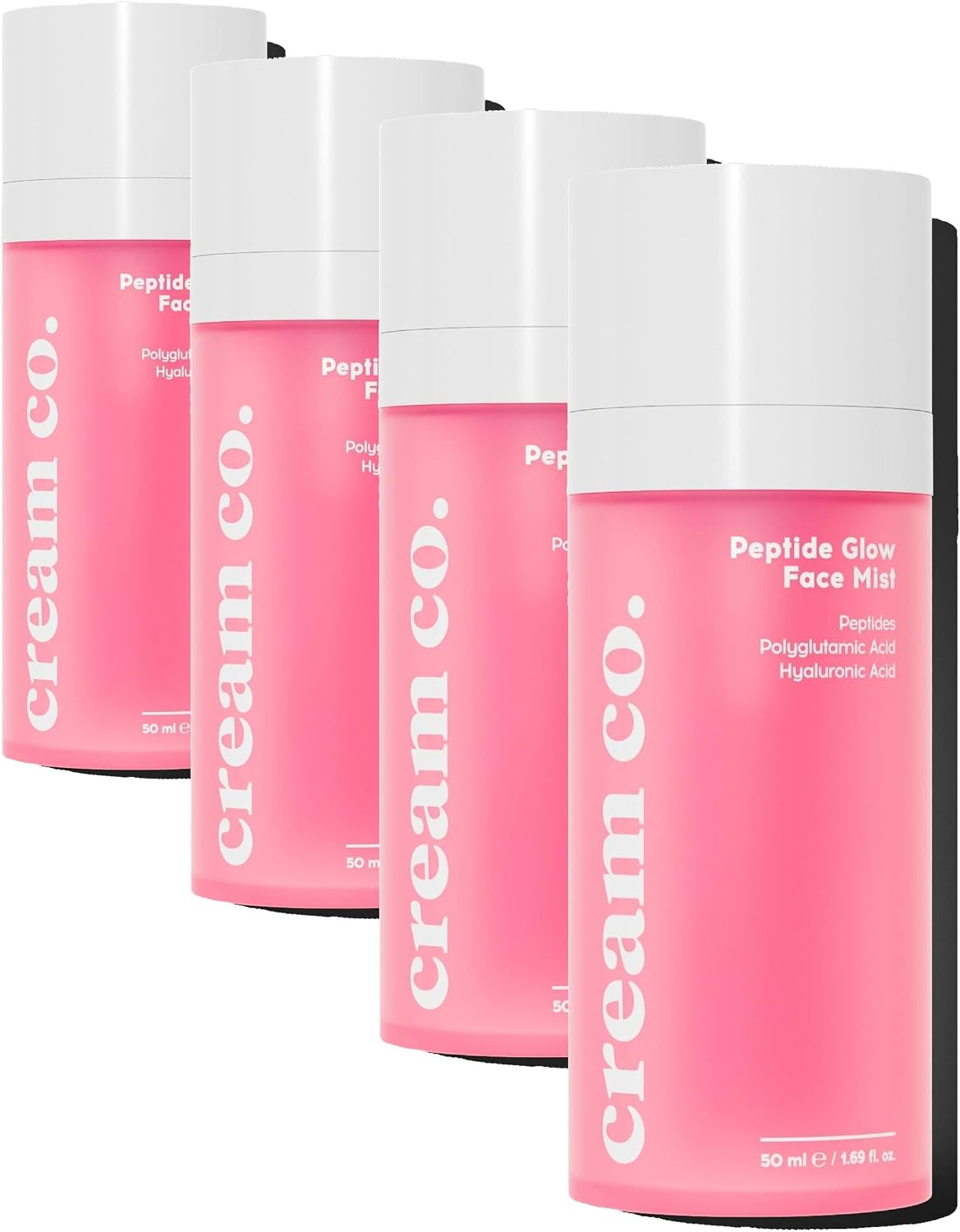 Cream Co. Nemlendirici Aydınlatıcı Yüz Spreyi, Peptit Face Mist, Ektoin Hyaluronik Asit, Tüm Cilt Tipleri, 50 ML (4 paketi)