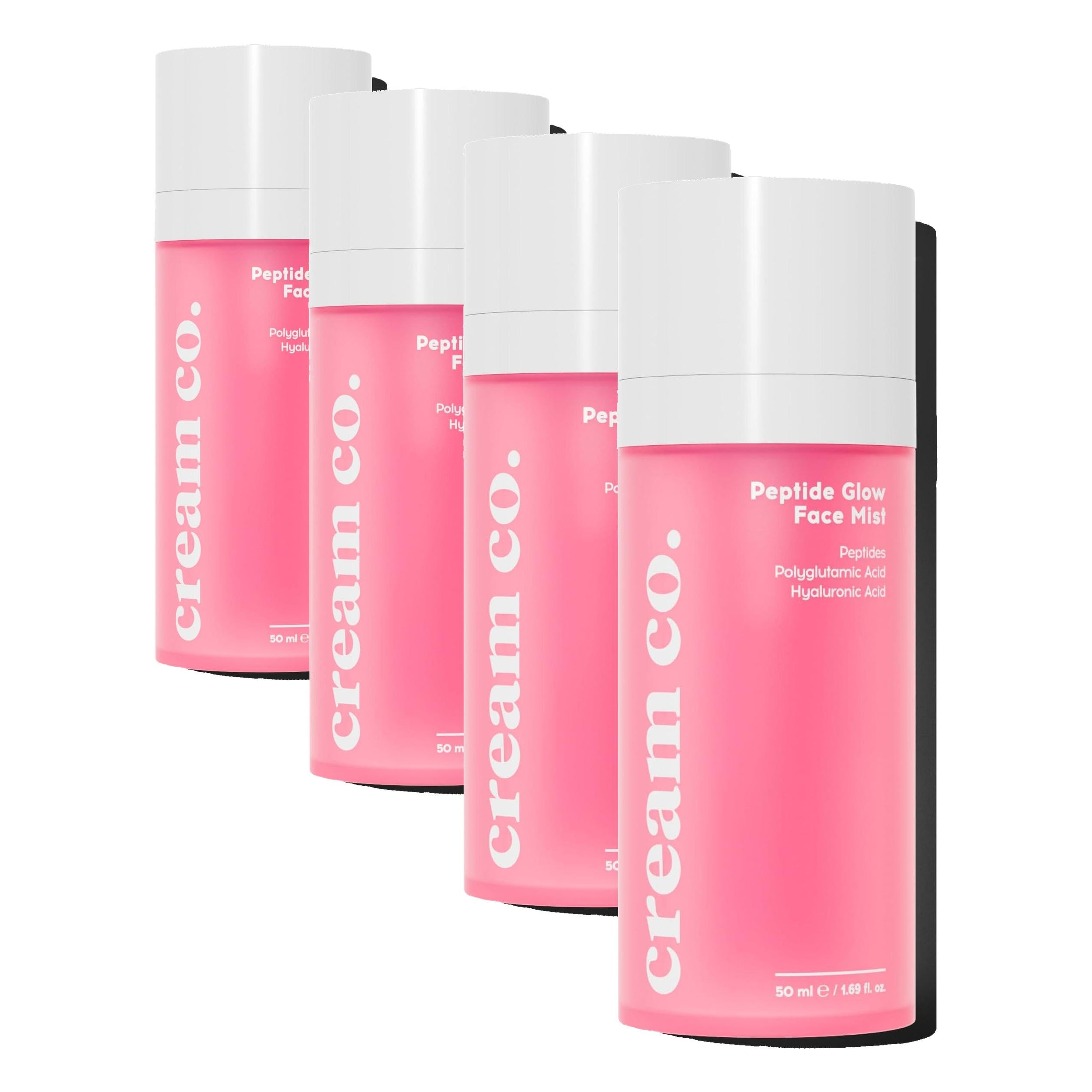 Cream Co. Nemlendirici Aydınlatıcı Yüz Spreyi, Peptit Face Mist, Ektoin Hyaluronik Asit, Tüm Cilt Tipleri, 50 ML (4 paketi)