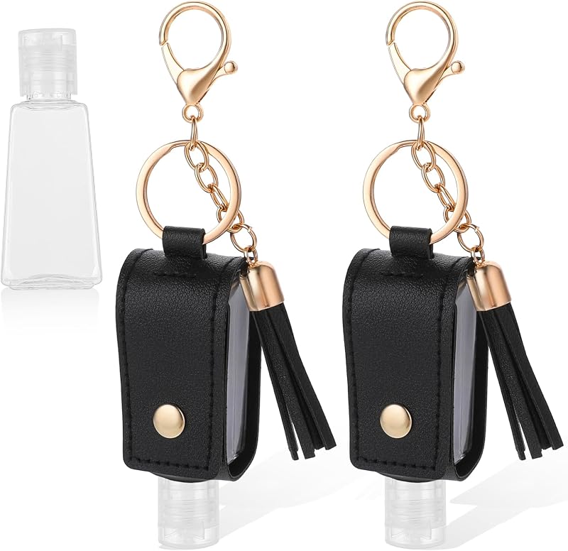Frascos recarregáveis ovais Aiyorse com clipe, 30 mL, pretos, Pacote com 2