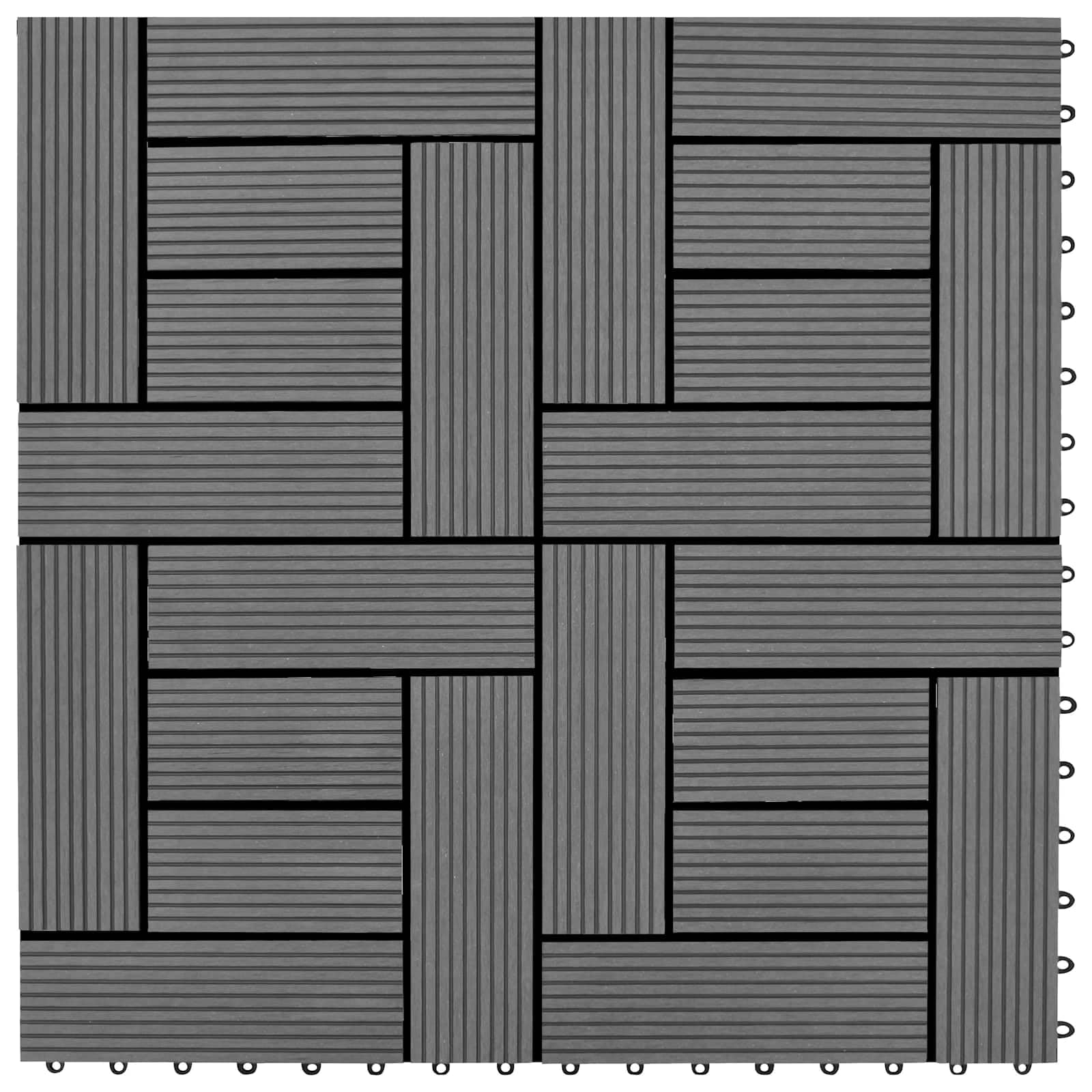 Generisch Terrassenfliese 11 STK. Grau 30 x 30 cm WPC,Haushaltsbedarf,8.67 kg-42046661