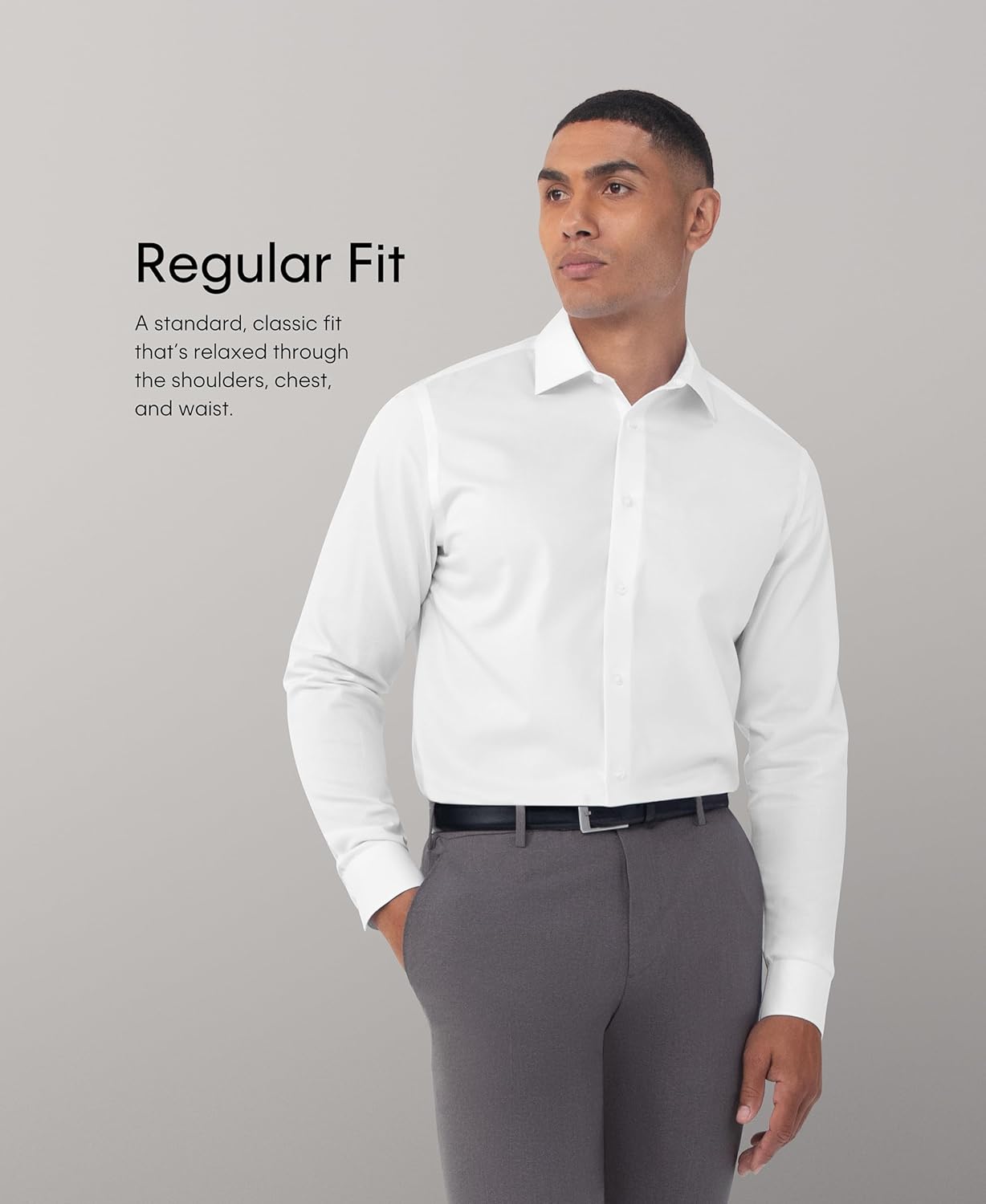 Calvin Klein Men's Regular Fit Non Iron Herringbone Button-Down Shirt - Image 5