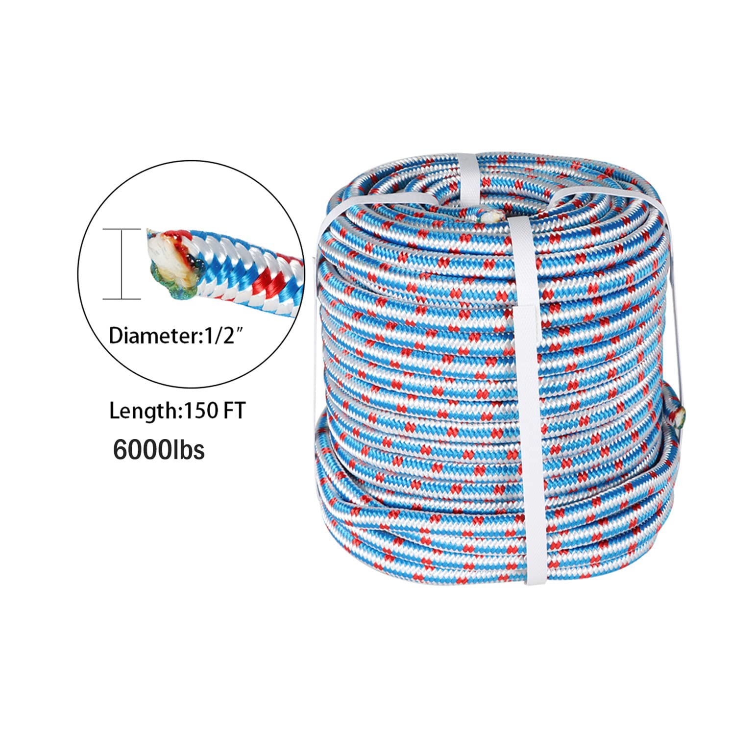 Mitoharet Baumseil 1,27 Cm X 45,7 M – Hochfestes Polyester, Doppelt Geflochten, Für Baumarbeit & Garten