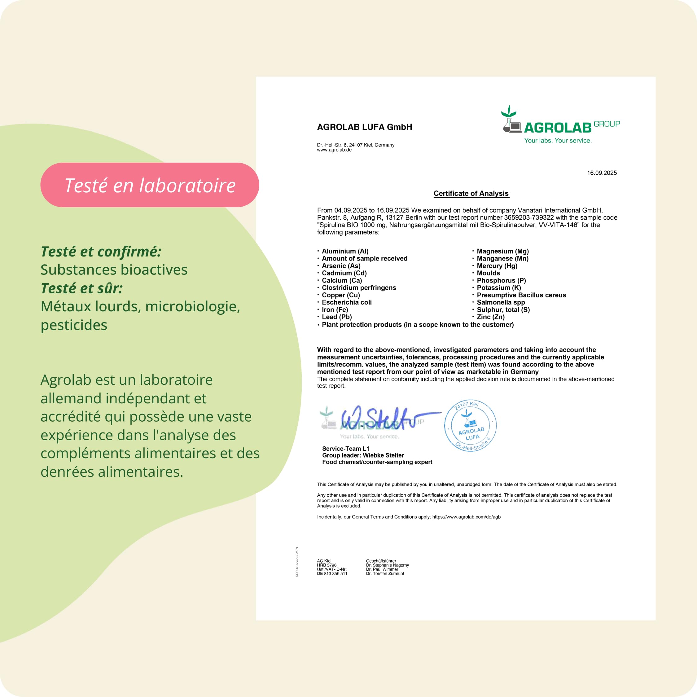 Spiruline BIO - 4000 mg par jour | 100% Pure & Sans Additifs | Avec Phycocyanine, Protéines | VEGAN & Sans OGM | Vegavero®