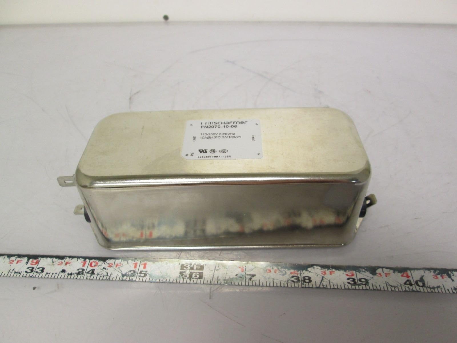 SCHAFFNER FN2070-10-06 Power Line Filter, Chassis, EMI, RFI, 10 A, 250 VAC, 734 µA, 1 µF, 4.5 mH