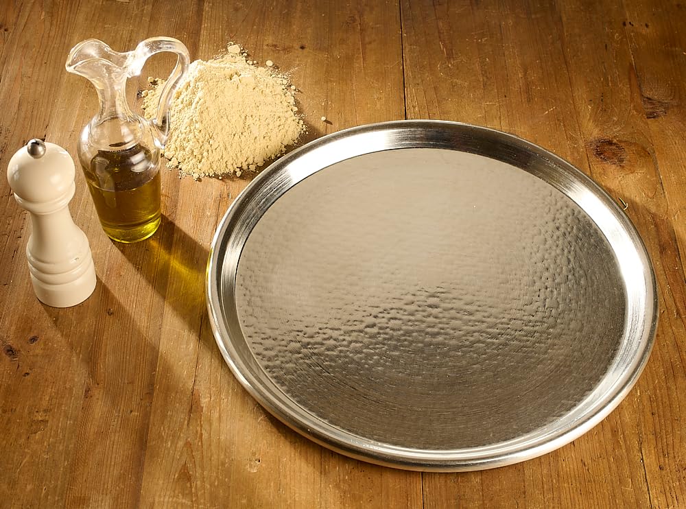 PARDINI - Teglia tonda in rame stagnato, bordo 2cm, diametro 38 cm, ideale per farinata, cecina, pizza o focaccia
