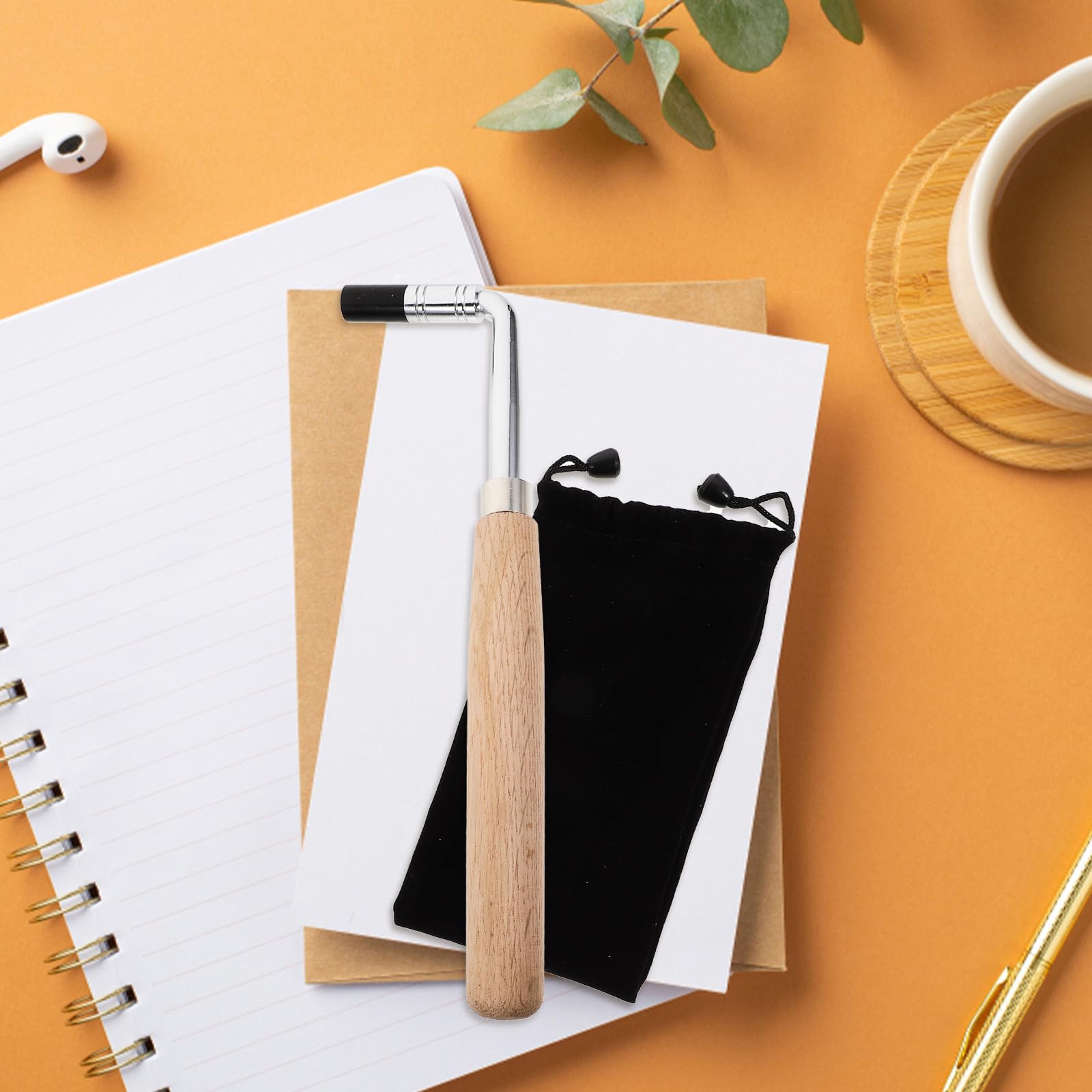 Clé D'accordage pour Piano Mécanique en Bois Manche Ergonomique, Accessoire pour Accordeur de Piano Professionnel, Outil Léger et Portable pour Réglage Précis des Tonalités