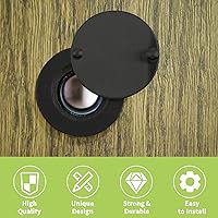 Vista 3 de Cubierta para el visor de puerta, 2 piezas de latón de níquel cepillado para puerta de seguridad, cubiertas giratorias de privacidad, protectores