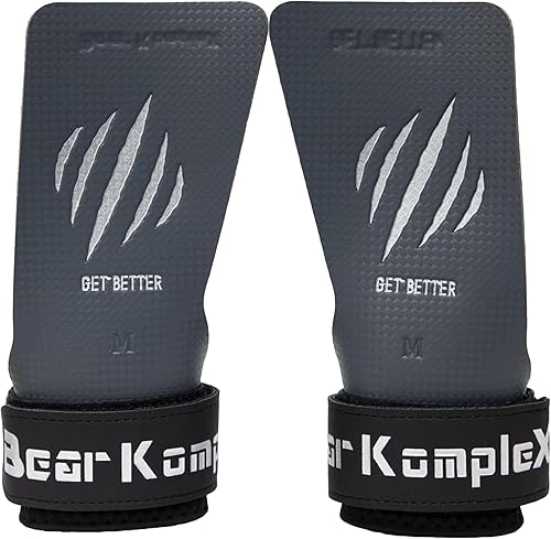 Miniatura 10 de Bear KompleX Empuñaduras de carbono sin agujeros, agarre de gimnasia antideslizante sin dedos para levantamiento de pesas, dominadas y entrenamiento