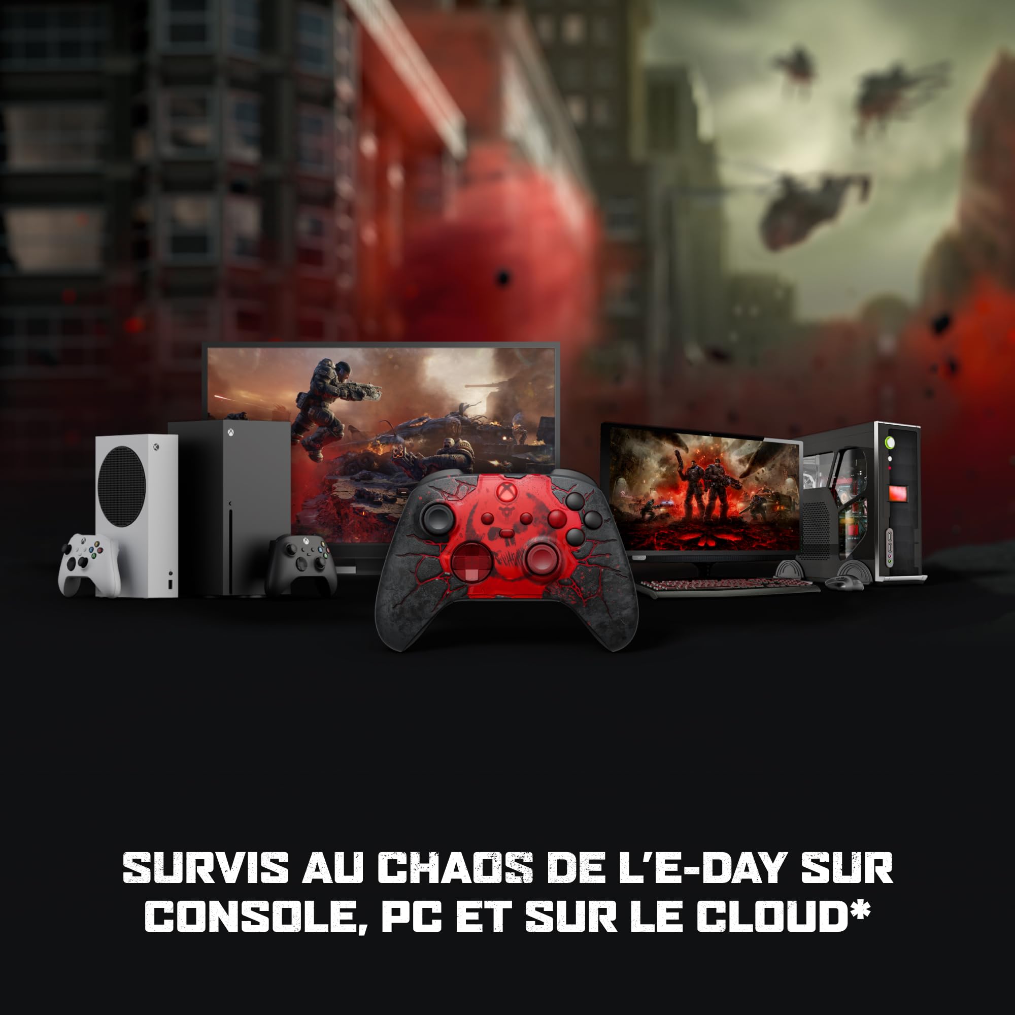 Xbox Manette sans fil Gears of War : Édition limitée E-Day Series X|S, One, PC, TV, mobile, et plus encore