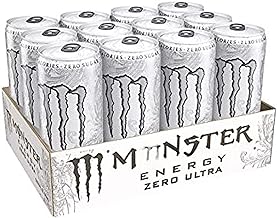 Monnsterr Energyy Ultra Zero Drink | 500ml | Pack of 12 Cans | Zero Sugar High Caffeine Vegetarian | By FERNS N FROST