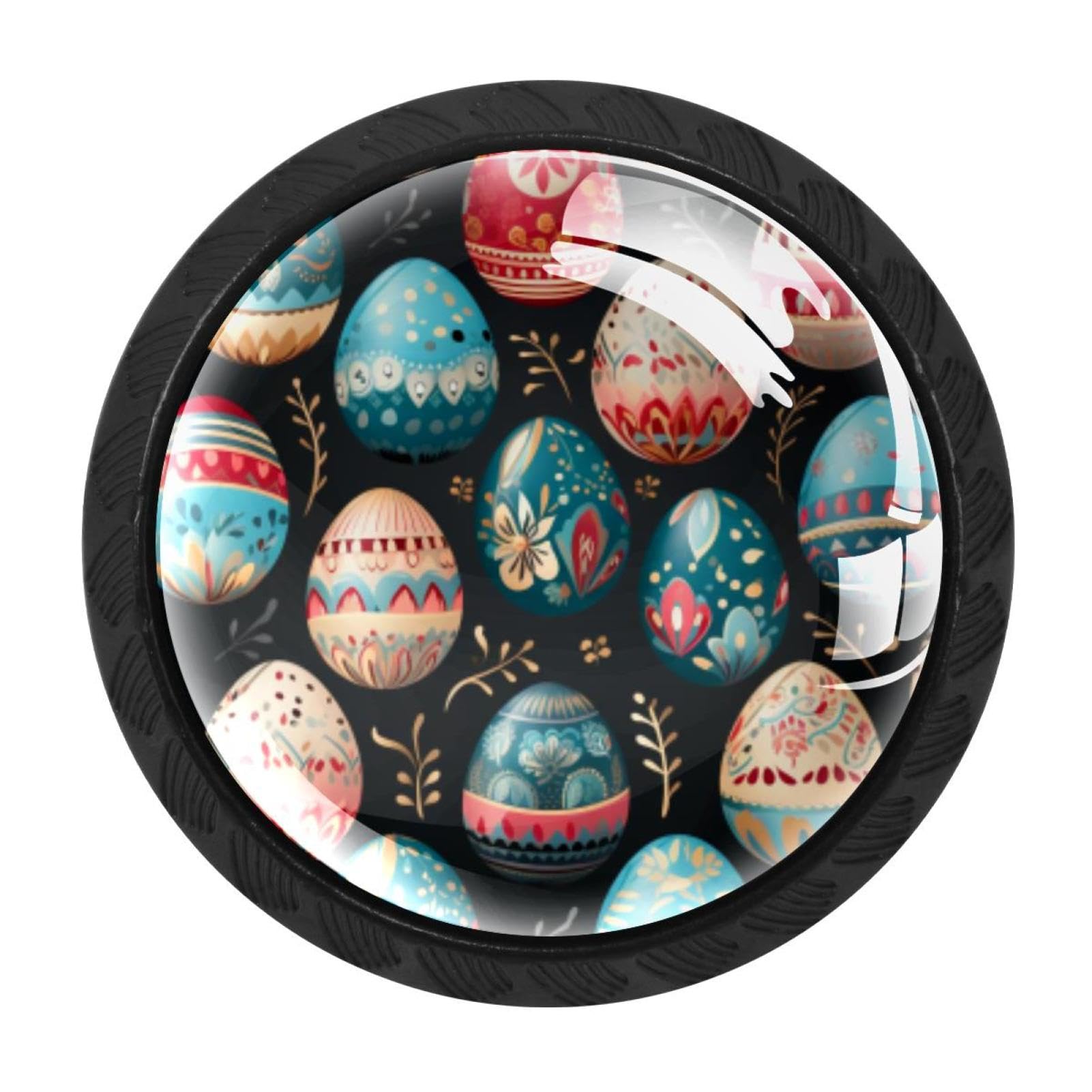 Chenzzzz Multicolored 02 4 Pack Round Cabinet Knobs For Kitchen Bathroom Closet Dresser Cabinets, Easter