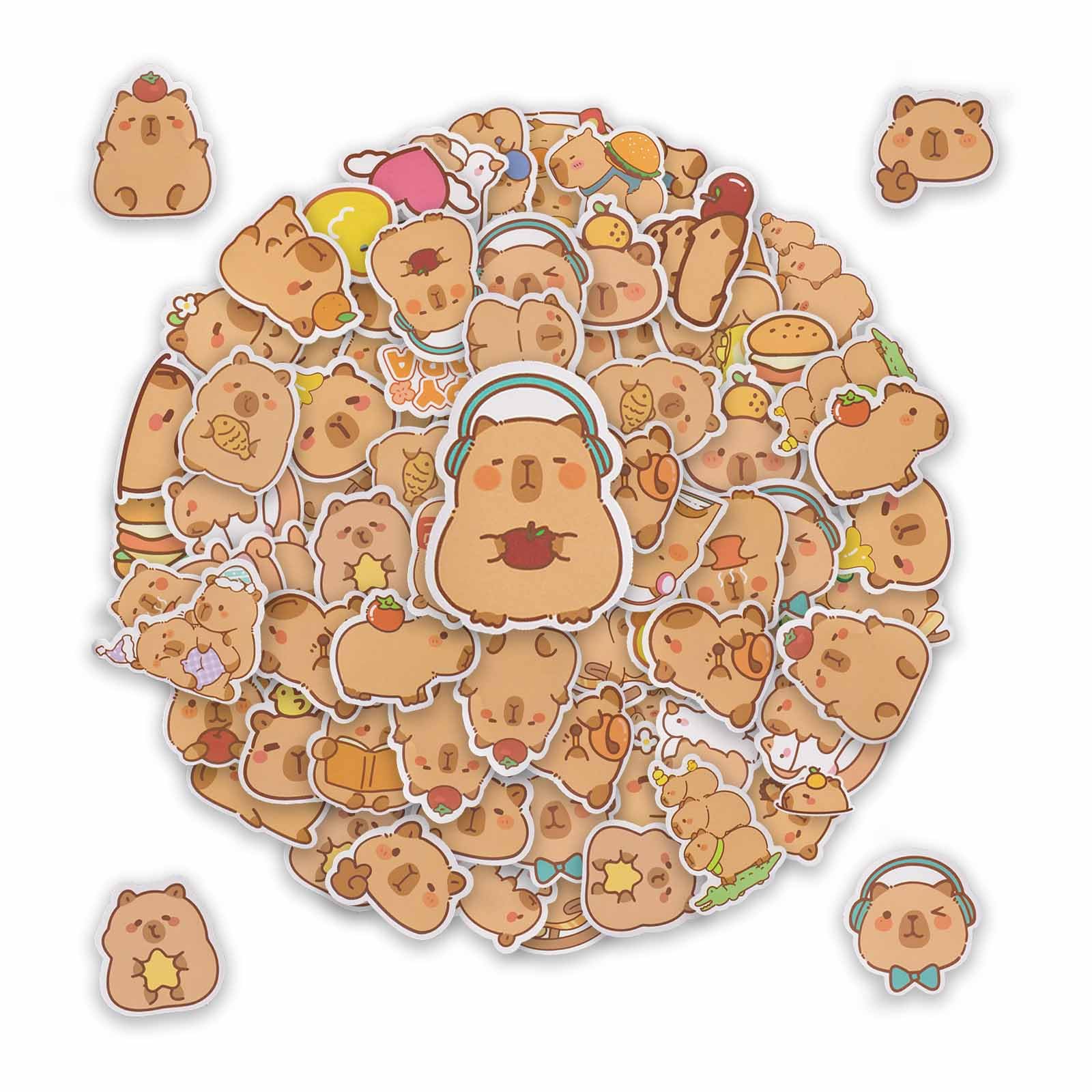 200pcs Capybara Stickers Vinyl Waterproof Cute Cartoon Animal Decals for Adults Teens Kids Women Men, Phone Case Guitar Skateboard Laptop Water Bottle
