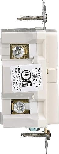 Miniatura 5 de Eaton TRSGF15LA Receptáculo GFCI resistente a manipulaciones autocomprobado, salida dúplex, 15A 125V, NEMA 5-15R, almendra clara