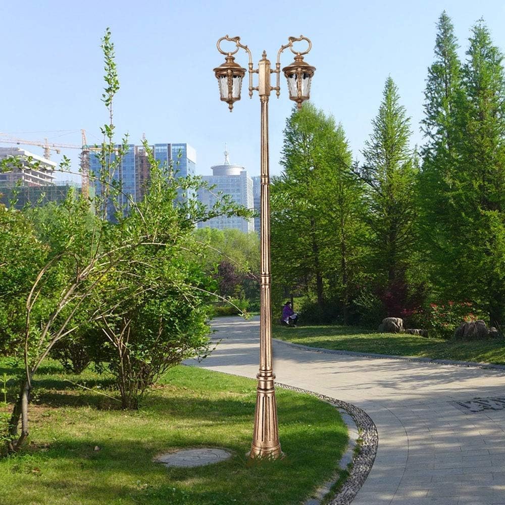 Latarnia Ogrodowa, Lampa Zewnętrzna, 2,95 M, Amerykańska, Szklana Latarnia Ogrodowa, Wysoki Słup, 2 Światła, Wodoodporna, Zewnętrzna, Kolumnowa Lampa, Odporna Na Rdz