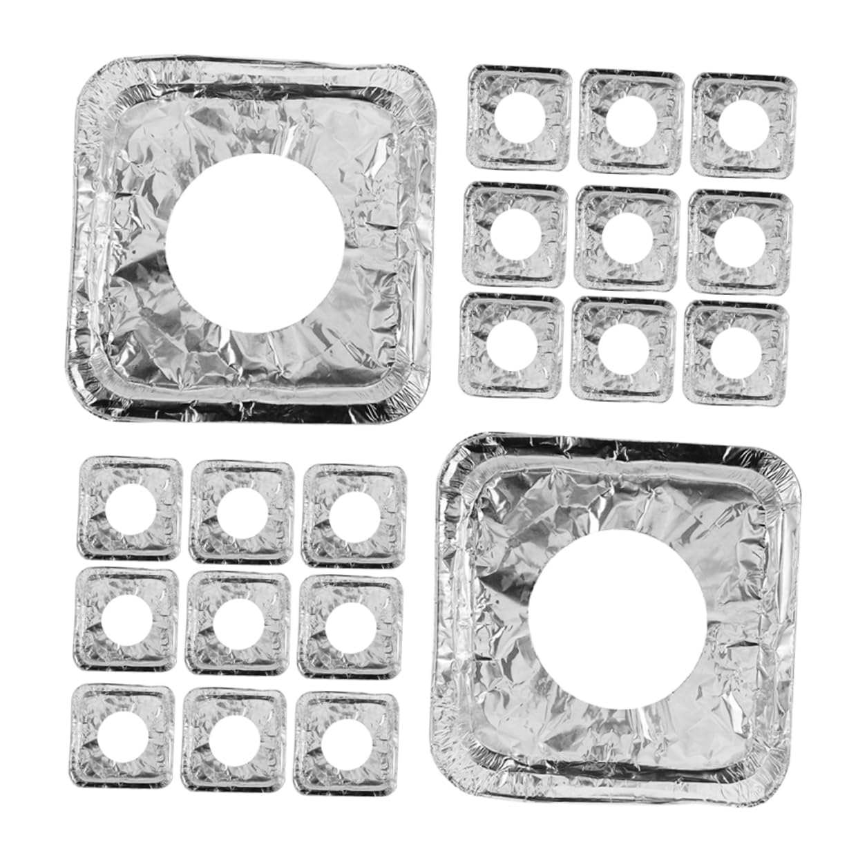 POPETPOP 100pezzi Coperture Alluminio Per Bruciatori Gas Protezioni Usa e Getta Per Cucina Regolabili e Facili Da Pulire Rivestimenti Antiodore Per Risparmiare Spazio e Mantenere Piano
