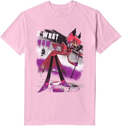 Hot Topic Hazbin Hotel Alastor What Now Garment Dye T-Shirt Blossom SM Pink