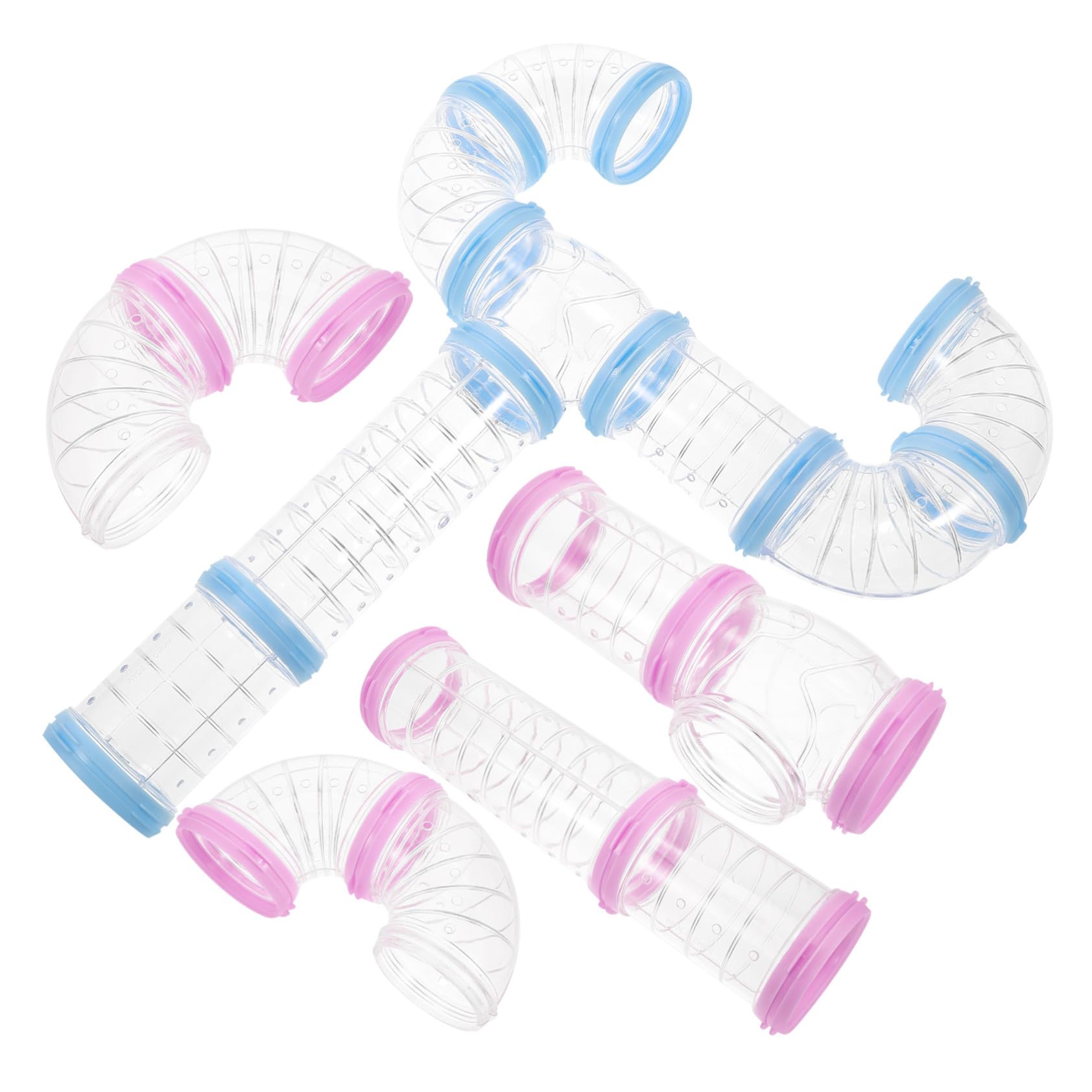 Lurrose 2 Sätze DIY Hamstertunnel Transparent Kratzfestes Kunststoffrohr Fördert Bewegung und Beobachtung Geeignet für Hamster Eichhörnchen Igel und Kleintiere Kreatives Käfigzubehör