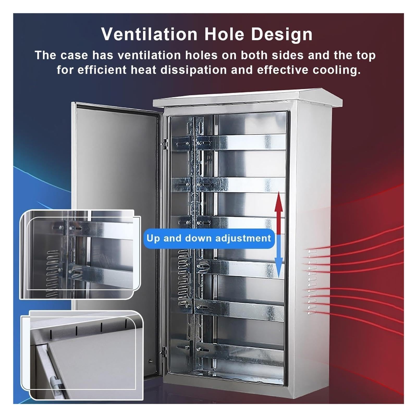 Scatola di distribuzione elettrica in acciaio inox, impermeabile, serratura