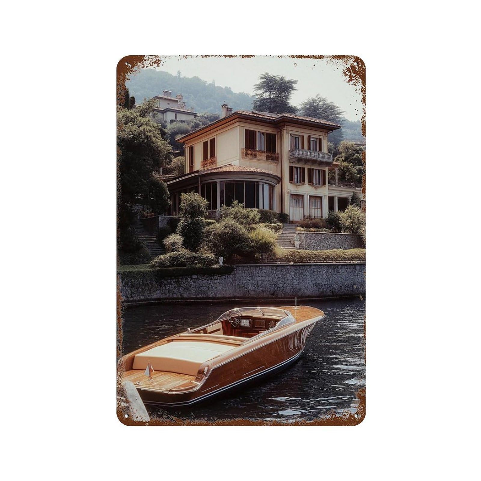 xiaoxiaoshen Boat Poster, Photography Prints3 Wall Decor Art Metal Tin Poster Modern Home Decor Art Home Bar Shop Decorations Vintage Sign 30x20cm