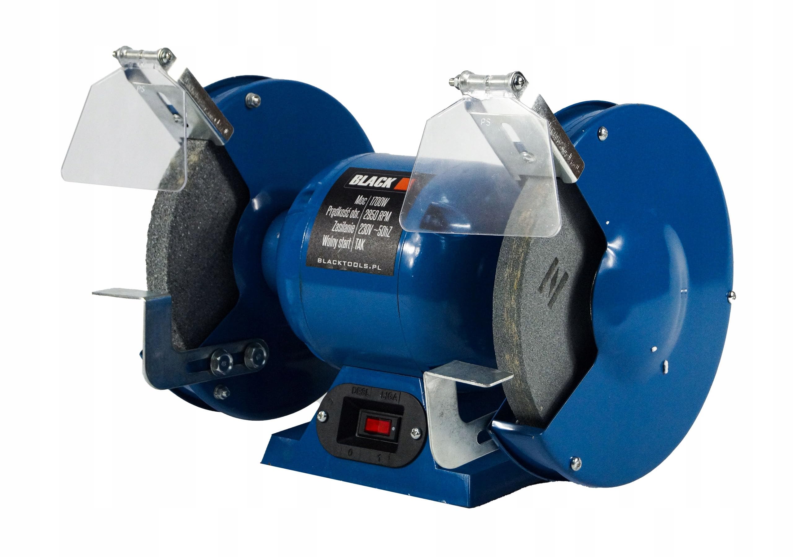 Black SZLIFIERKA STOŁOWA 1700W 2x KAMIEŃ TARCZA 200mm BL