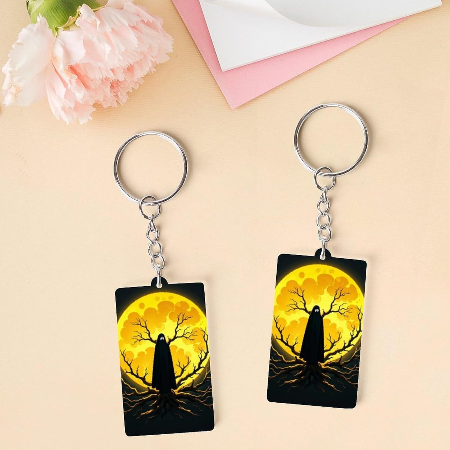 Cute Ghost of Dead Wood Printed Acrylic Key Chains, Key Chains for Car Keys Bag Chain Acrylic Decorations Gift Key Chains for Men And Women image 3