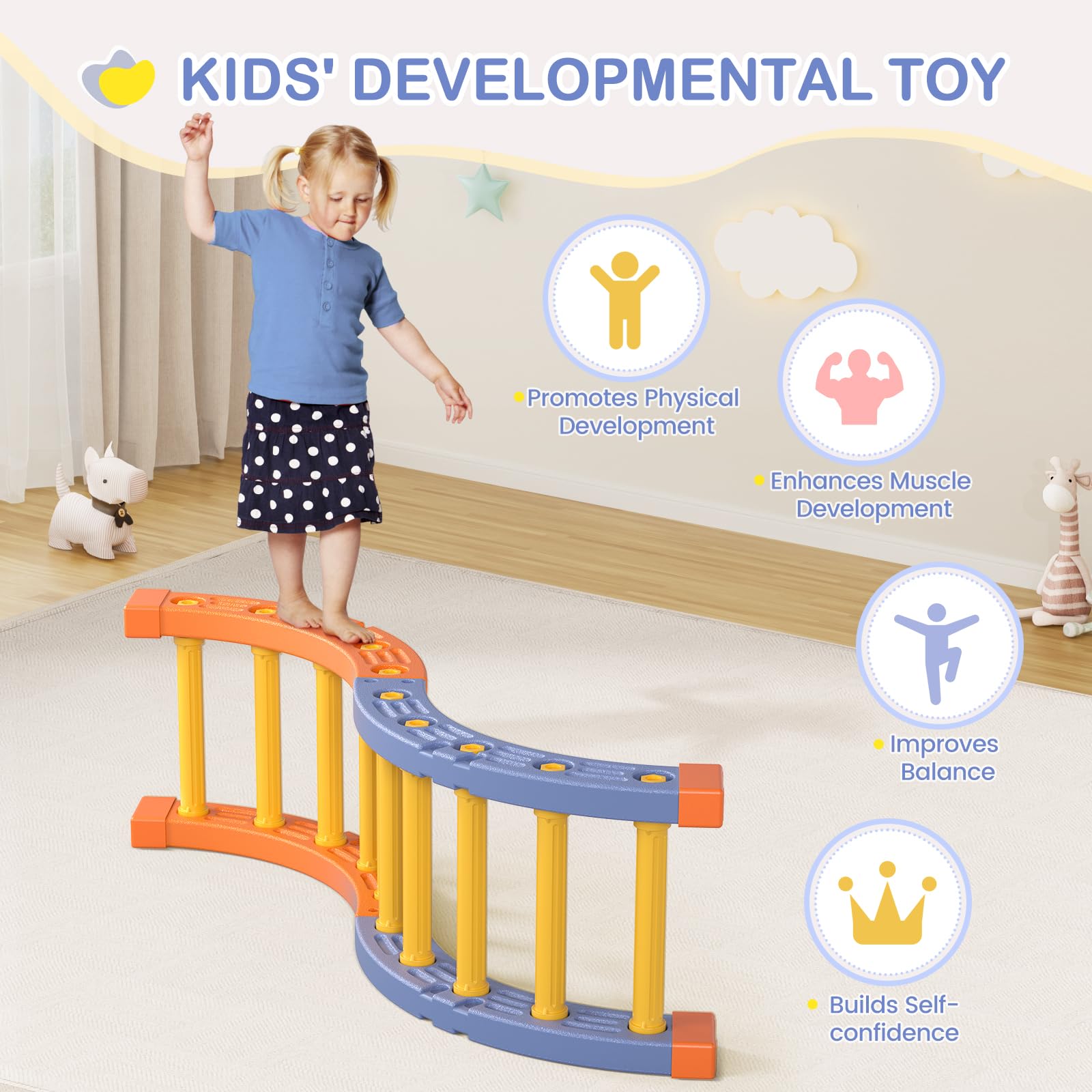 Montessori Ensemble de cadres d'escalade pour l'intérieur, triangle d'escalade avec demi-cercle, housse en plastique, salle de gymnastique d'escalade pour bébé, bleu orange 003