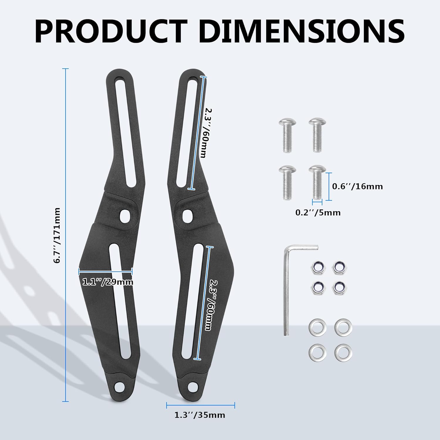 2.3’’ Windscreen Adjusters Windshield Risers Mounting Kit Extended Brake Foot Rest Peg Footboards For Can Am Spyder F3-T F3-L Models 2016-2025 Accessories