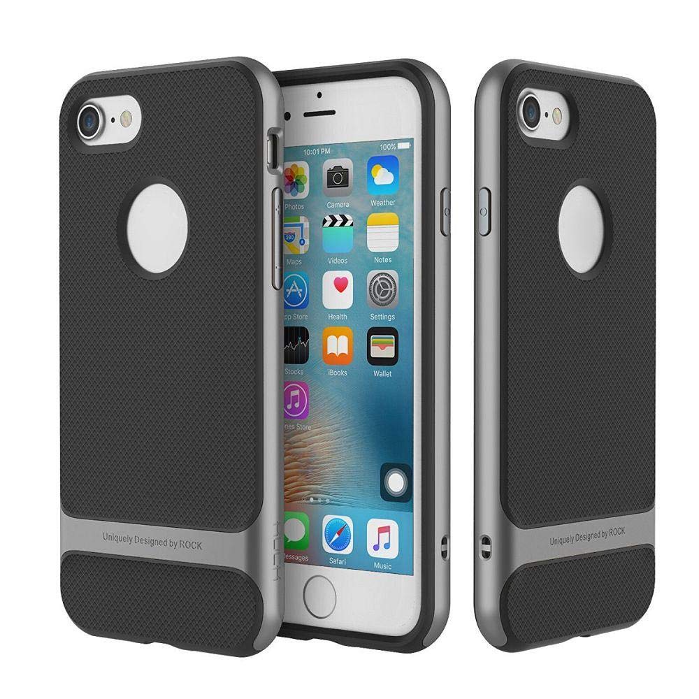 iPhone 7 Rock Royce Series Detachable Hard PC Bumper TPU Shell Back Cover Case - Grey