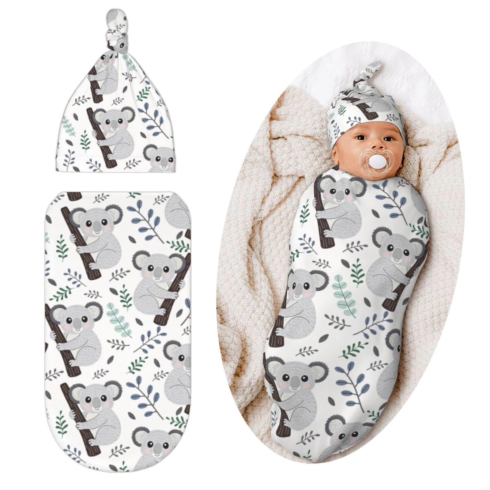Jarverce Koala Swaddle Blanket, Soft Swaddling Blanket Baby Clothes, Koala Baby Stuff